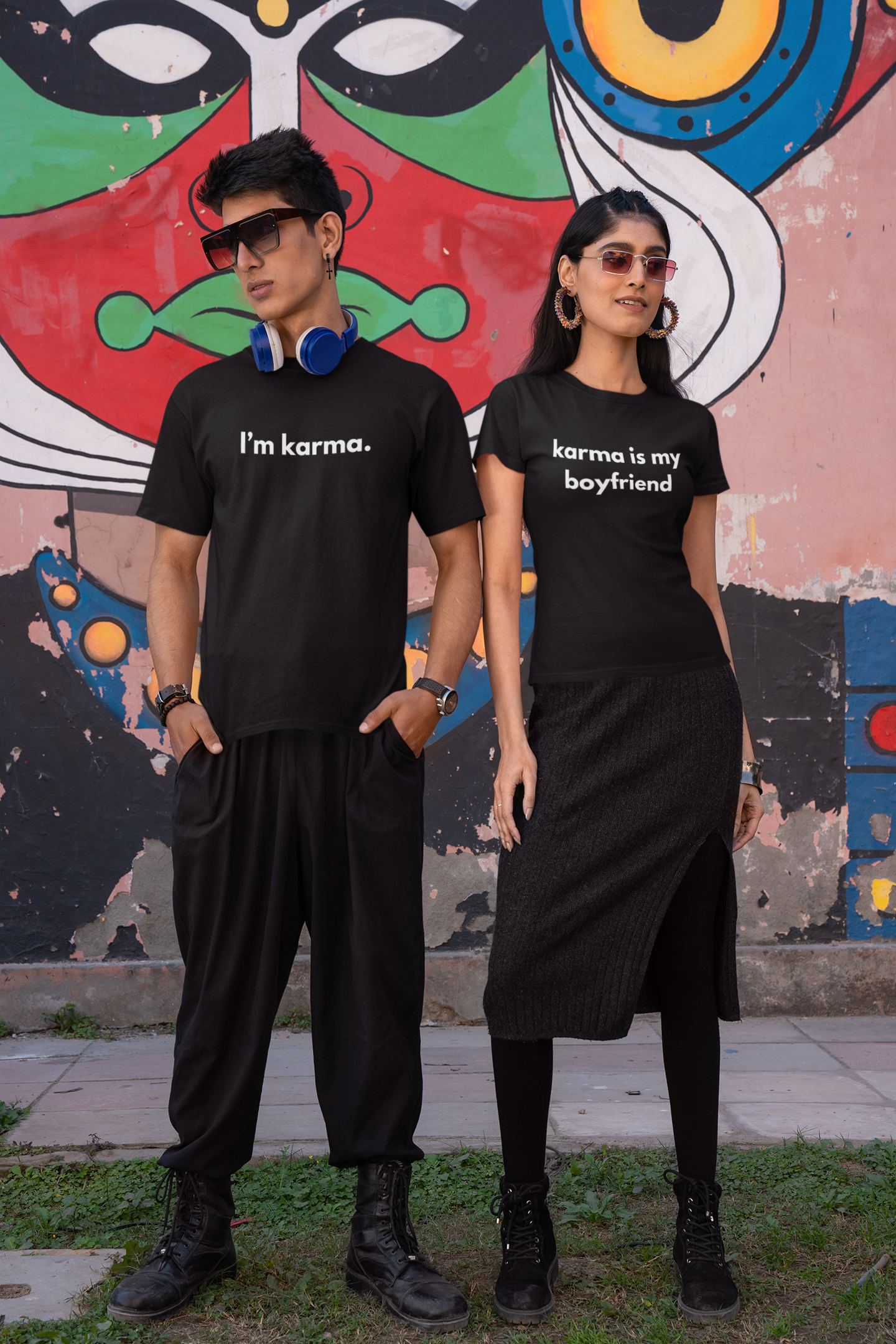 Karma Is My Boyfriend Couple's Tshirt Set